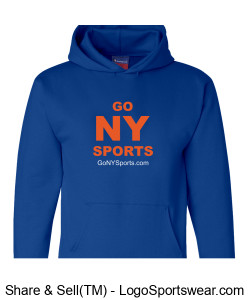 Authentic Champion GoNYSports Royal Blue Hoodie w/ Orange Lettering Design Zoom