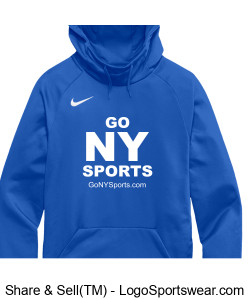 Authentic Nike GoNYSports Royal Blue Hoodie w/ White Lettering Design Zoom