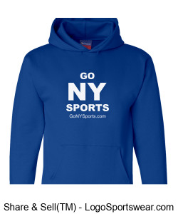 Authentic Champion GoNYSports Royal Blue Hoodie w/ White Lettering Design Zoom