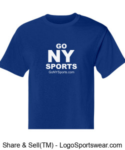Authentic Champion GoNYSports Royal Blue T-Shirt w/ White Lettering Design Zoom