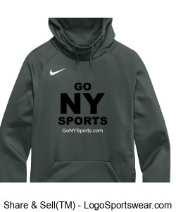 Authentic Nike GoNYSports Gray Hoodie w/ Black Lettering Design Zoom