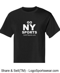 Authentic Champion GoNYSports Black Sport T-Shirt w/ White Lettering Design Zoom