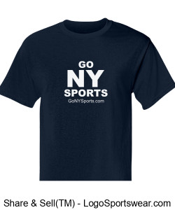 Authentic Champion GoNYSports Navy Blue T-Shirt w/ White Lettering Design Zoom