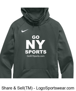 Authentic Nike GoNYSports Gray Hoodie w/ White Lettering Design Zoom