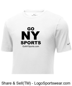 Authentic Nike GoNYSports White Dry-Fit T-Shirt w/ Black Lettering Design Zoom