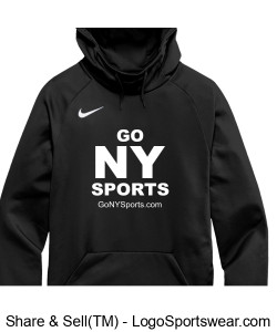 Authentic Nike GoNYSports Black Hoodie w/ White Lettering Design Zoom