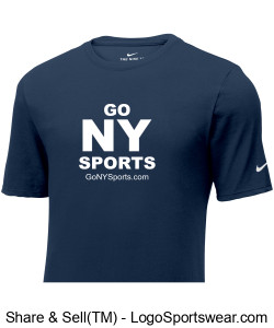 Authentic Nike GoNYSports Navy Blue T-Shirt w/ White Lettering Design Zoom