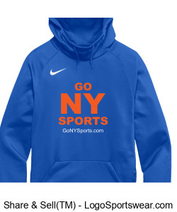Authentic Nike GoNYSports Royal Blue Hoodie w/ Orange Lettering Design Zoom