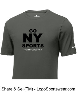 Authentic Nike GoNYSports Gray T-Shirt w/ Black Lettering Design Zoom