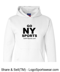 Authentic Champion GoNYSports White Hoodie w/ Black Lettering Design Zoom