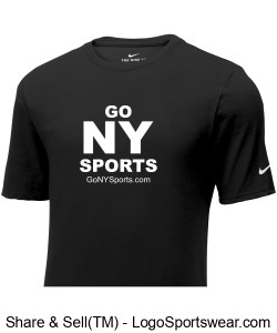 Authentic Nike GoNYSports Black Dry-Fit T-Shirt w/ White Lettering Design Zoom