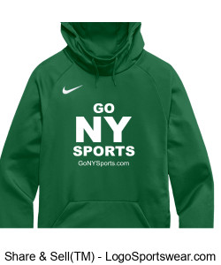 Authentic Nike GoNYSports Green Hoodie w/ White Lettering Design Zoom