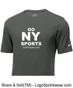 Authentic Nike GoNYSports Gray T-Shirt w/ White Lettering Design Zoom