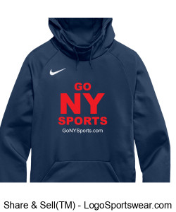 Authentic Nike GoNYSports Navy Blue Hoodie w/ Red Lettering Design Zoom