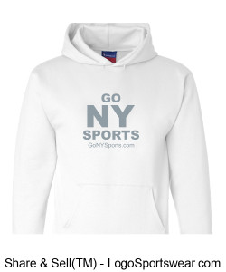 Authentic Champion GoNYSports White Hoodie w/ Gray Lettering Design Zoom